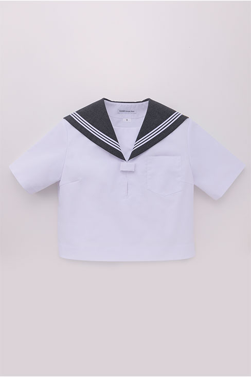 セーラー服　半袖　グレー